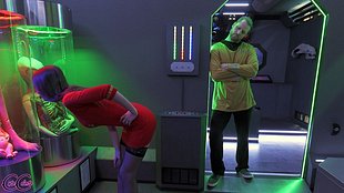 Neue Rekrutin bekommt cream**e vom Captain auf Raumschiff