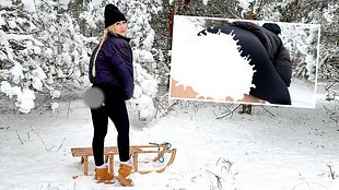 Beim Rodeln hart reingerutscht - Outdoorfi** bei -8 Grad