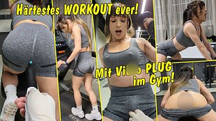 Härtestes Workout ever! Mit vi*ro Plug im ars** im Fitnessstudio!